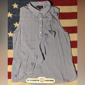 NWOT Vintage Womens TAHARI Arthur S Levine Blue Plaid Shirt 6 rlpc Lauren Kors